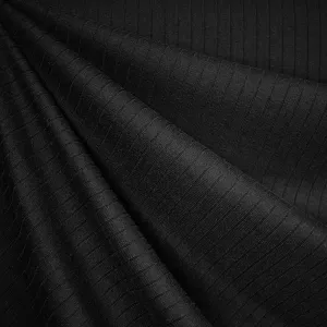 Wide Subtle Rib Knit Solid Black