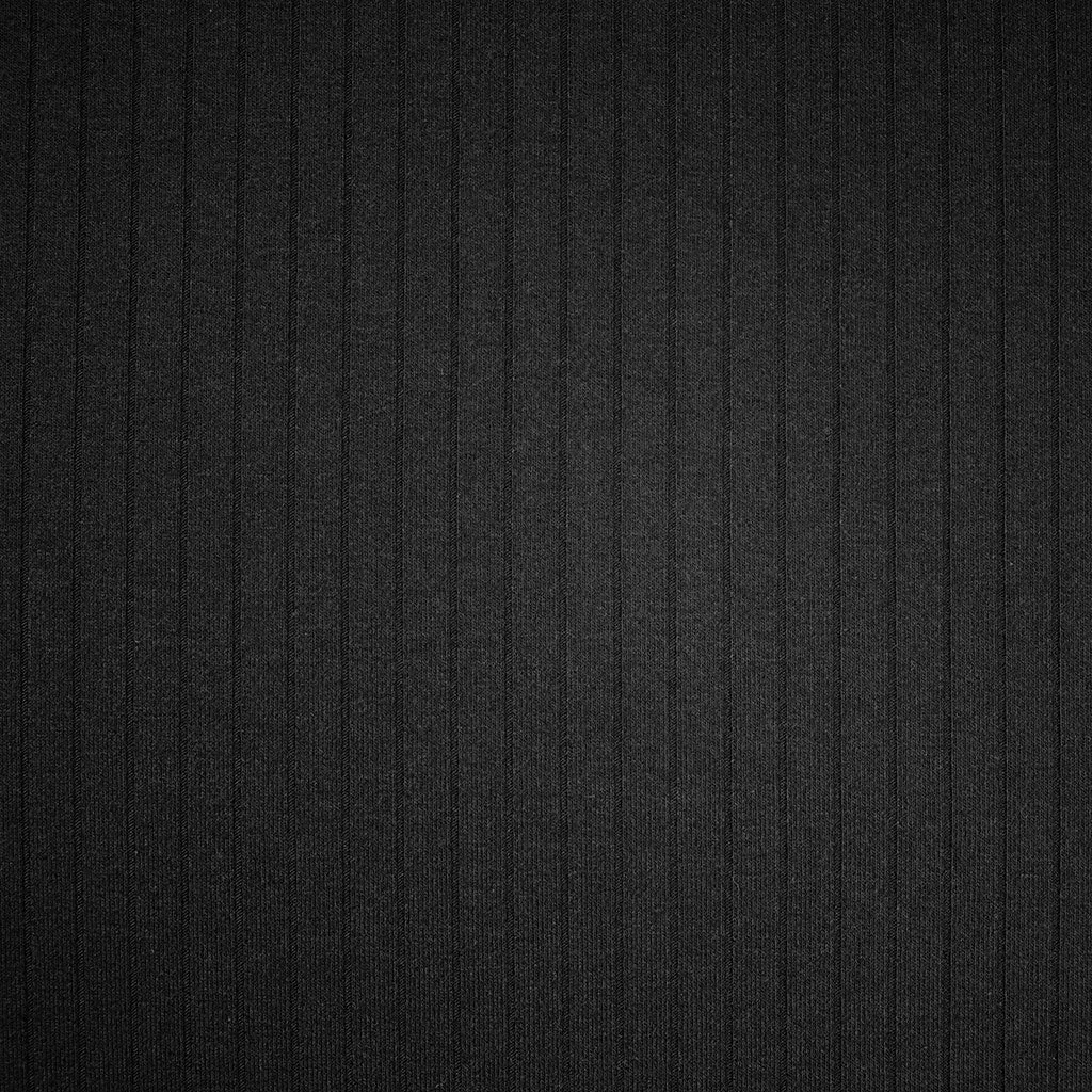 Wide Subtle Rib Knit Solid Black