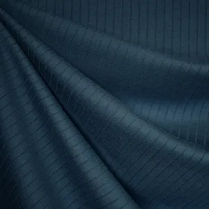 Wide Subtle Rib Knit Solid Deep Ocean
