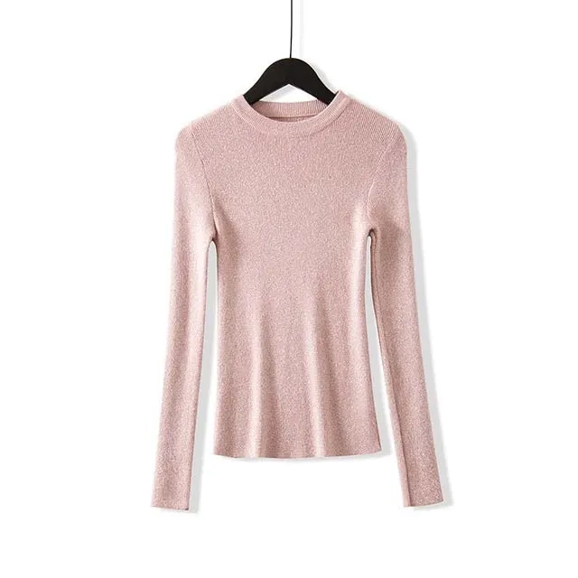 Women Basic Sweaters Autumn Winter Long Sleeve  Knit Pullover Korean Style
