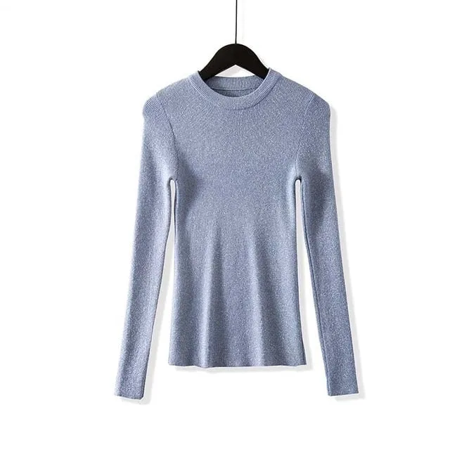 Women Basic Sweaters Autumn Winter Long Sleeve  Knit Pullover Korean Style