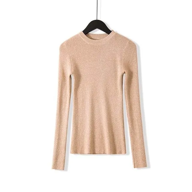 Women Basic Sweaters Autumn Winter Long Sleeve  Knit Pullover Korean Style